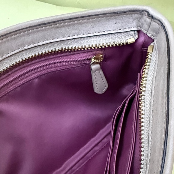 Coach Light Lavender/Purple Textured Leather Pouch with Zipper Closer